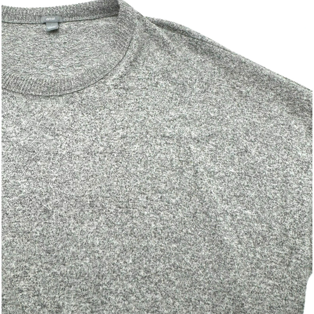AERIE‎ Women's Large SOFT Lightweight Tunic Top Heather Grey Sweater Lagenlook